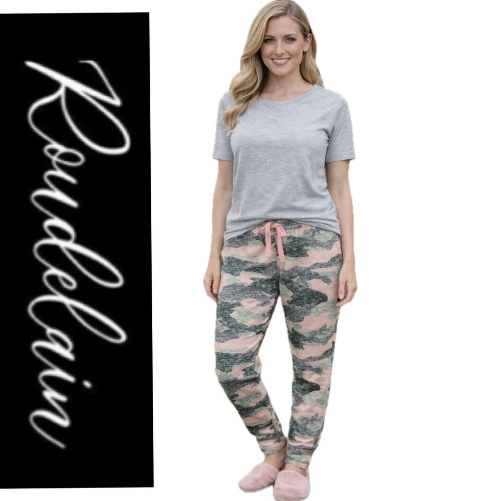 Roudelain Women's Elastic Waist Camo Joggers/lounge pants with pockets